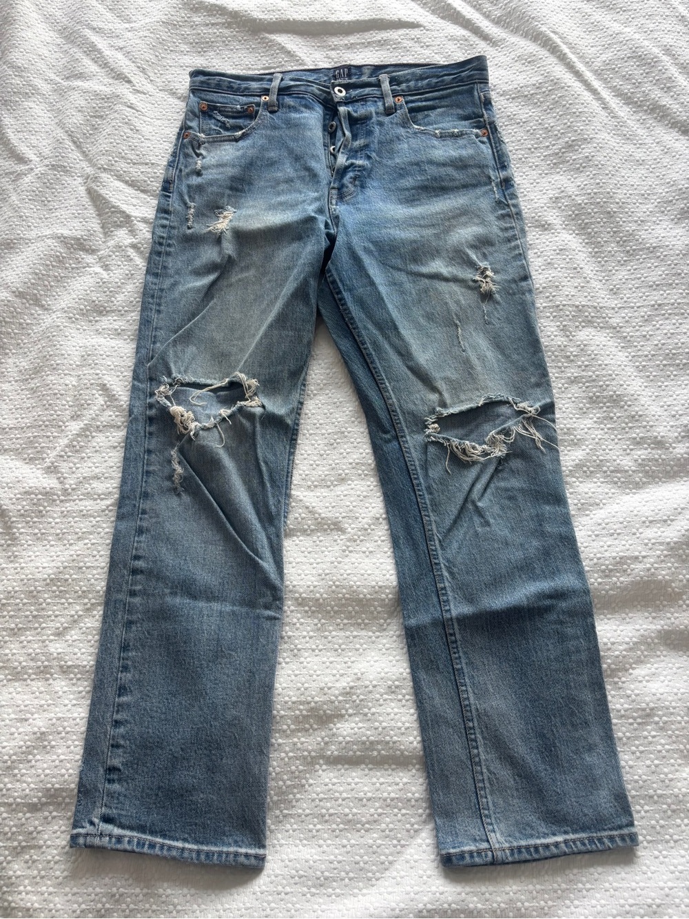 GAP Cone Ripped Distressed Light Blue Women's Jeans Size 29